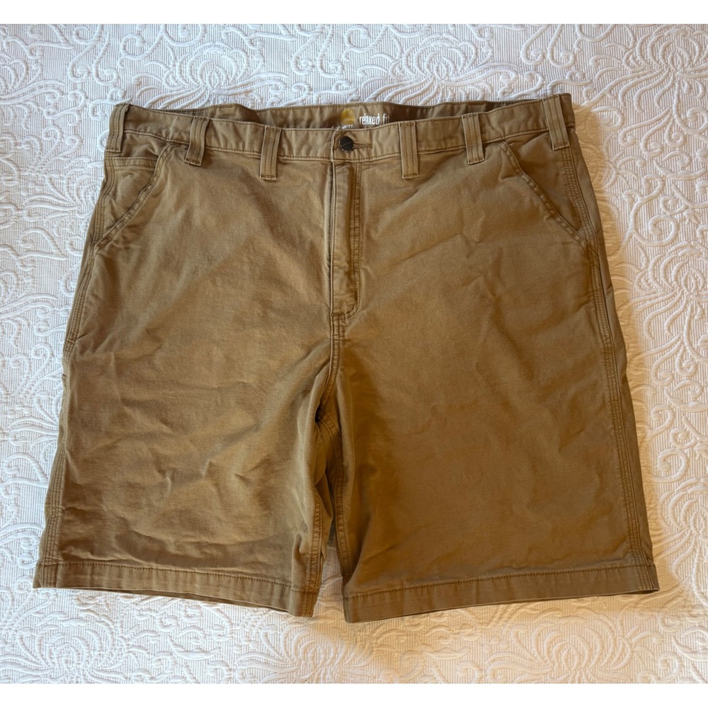 Carhartt Mens Rugged Flex Relaxed Fit Canvas Work Shorts Hickory Brown 44 102514
